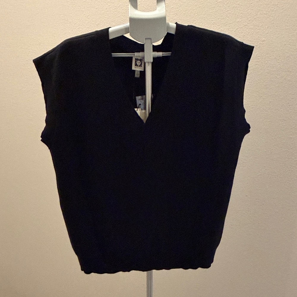 Anne Klein Black Cashmere blend Sleeveless Top